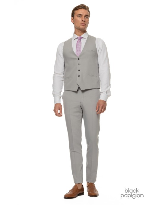 Κοστούμι Black Papigion γκρι SLIM FIT