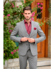 Κοστούμι Vittorio Mirano γκρι με άσπρη ρίγα SLIM FIT