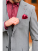 Κοστούμι Vittorio Mirano γκρι με άσπρη ρίγα SLIM FIT