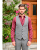 Κοστούμι Vittorio Mirano γκρι με άσπρη ρίγα SLIM FIT