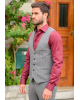 Κοστούμι Vittorio Mirano γκρι με άσπρη ρίγα SLIM FIT