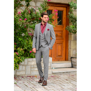 Κοστούμι Vittorio Mirano γκρι με άσπρη ρίγα Κοστούμι Vittorio Mirano γκρι με άσπρη ρίγα