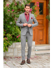 Κοστούμι Vittorio Mirano γκρι με άσπρη ρίγα SLIM FIT