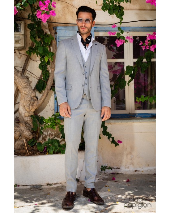 Κοστούμι Black Papigion γκρι SLIM FIT