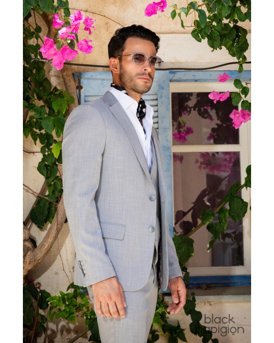 Κοστούμι Black Papigion γκρι SLIM FIT