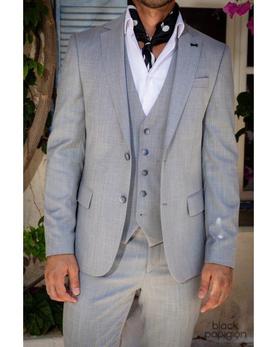 Κοστούμι Black Papigion γκρι SLIM FIT