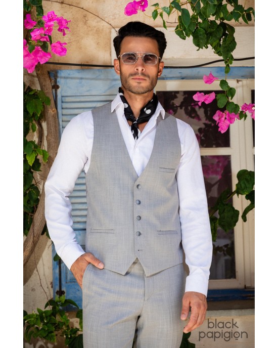 Κοστούμι Black Papigion γκρι SLIM FIT
