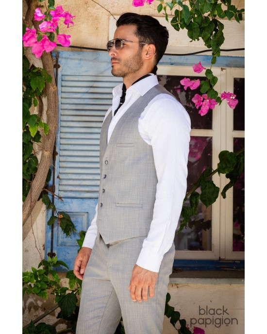 Κοστούμι Black Papigion γκρι SLIM FIT