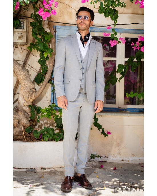 Κοστούμι Black Papigion γκρι SLIM FIT