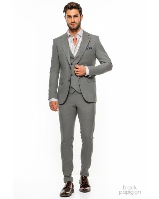 Κοστούμι Vittorio Adriano γκρι SLIM FIT