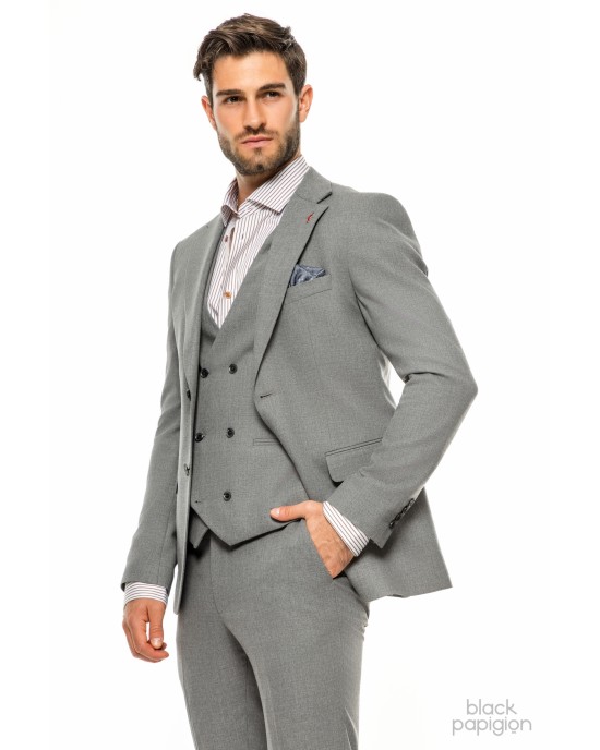 Κοστούμι Vittorio Adriano γκρι SLIM FIT