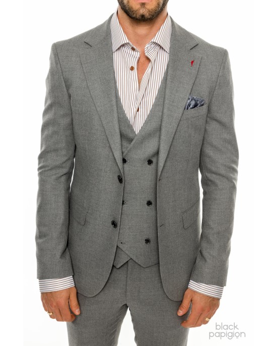 Κοστούμι Vittorio Adriano γκρι SLIM FIT