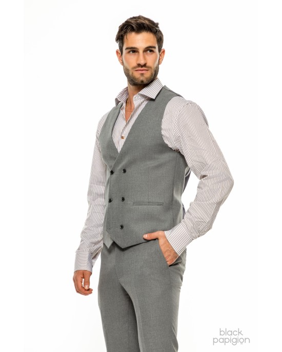 Κοστούμι Vittorio Adriano γκρι SLIM FIT