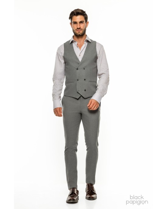 Κοστούμι Vittorio Adriano γκρι SLIM FIT