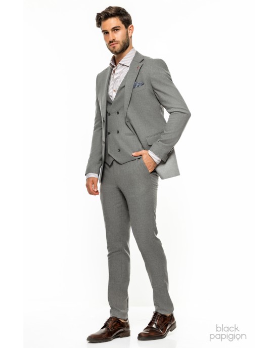 Κοστούμι Vittorio Adriano γκρι SLIM FIT