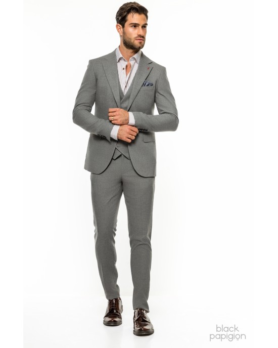 Κοστούμι Vittorio Adriano γκρι SLIM FIT