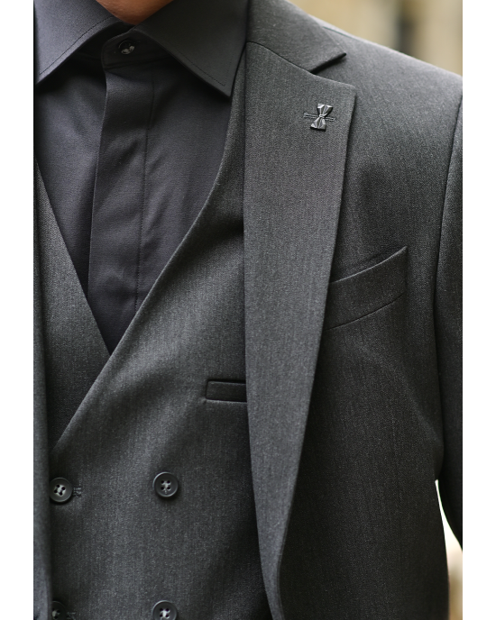Κοστούμι Black Papigion γκρι SLIM FIT