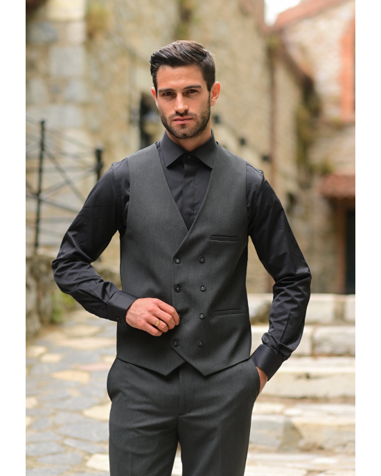 Κοστούμι Black Papigion γκρι SLIM FIT