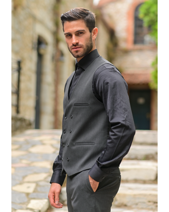 Κοστούμι Black Papigion γκρι SLIM FIT