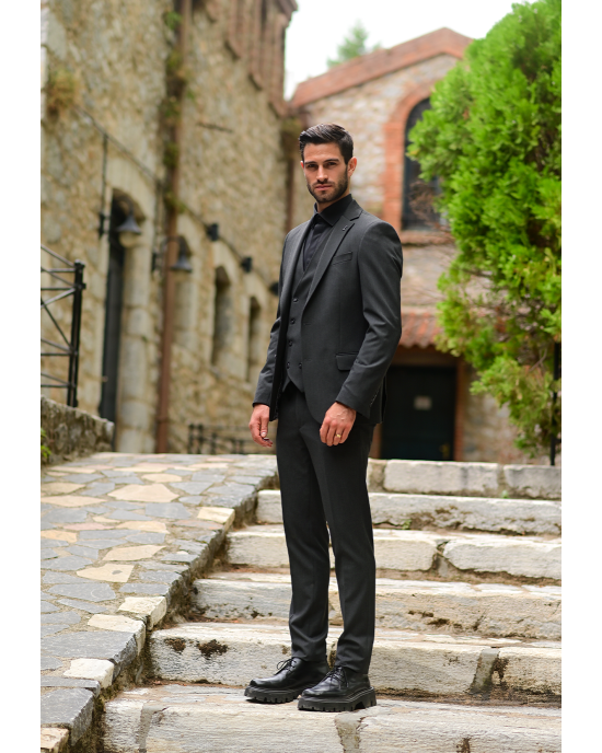 Κοστούμι Black Papigion γκρι SLIM FIT