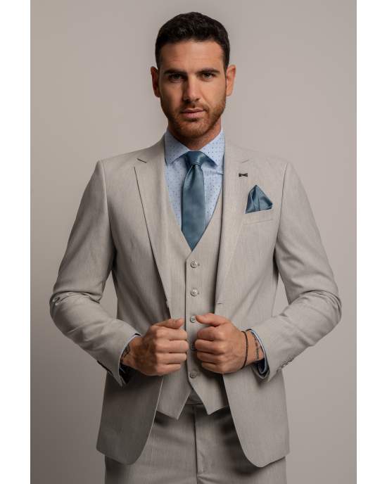 Κοστούμι Black Papigion Pesaro γκρι SLIM FIT