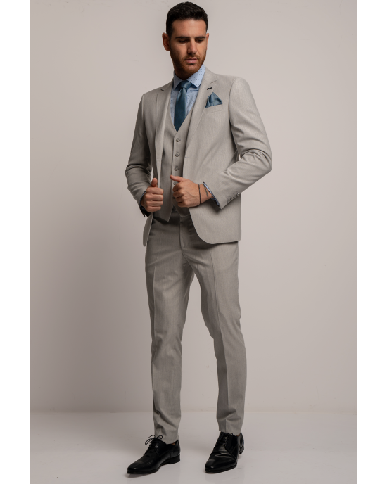 Κοστούμι Black Papigion Pesaro γκρι SLIM FIT