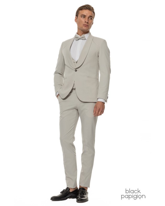 Κοστούμι 19V69 Italia Versace Abbigliamento Smoking Strech γκρι SLIM FIT