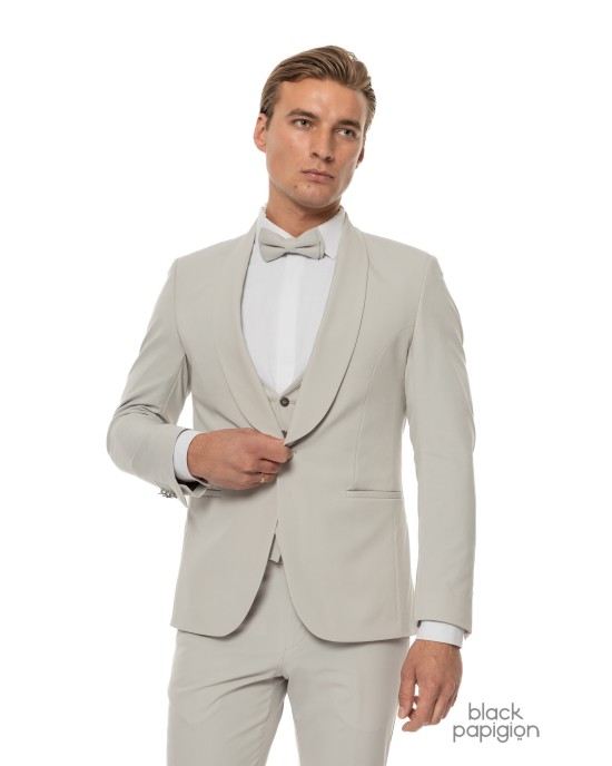 Κοστούμι 19V69 Italia Versace Abbigliamento Smoking Strech γκρι SLIM FIT