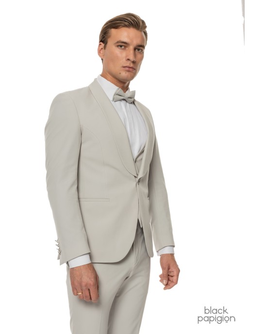 Κοστούμι 19V69 Italia Versace Abbigliamento Smoking Strech γκρι SLIM FIT