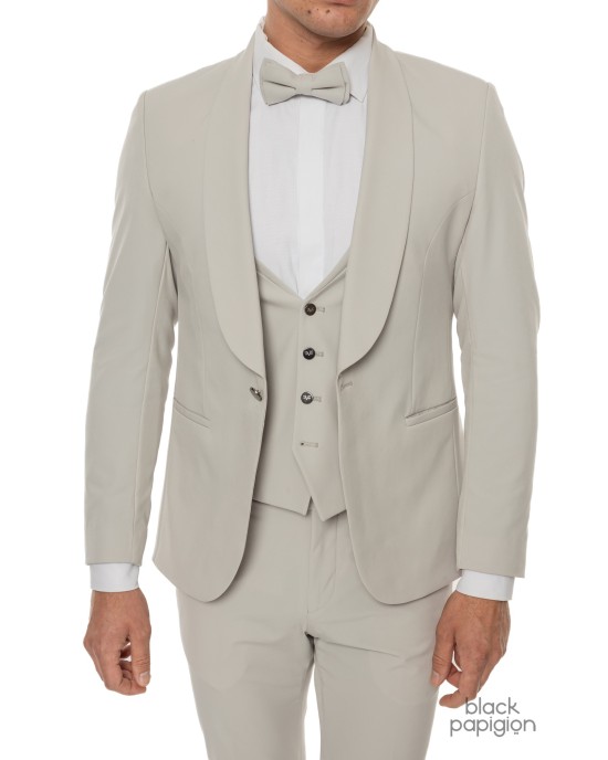 Κοστούμι 19V69 Italia Versace Abbigliamento Smoking Strech γκρι SLIM FIT