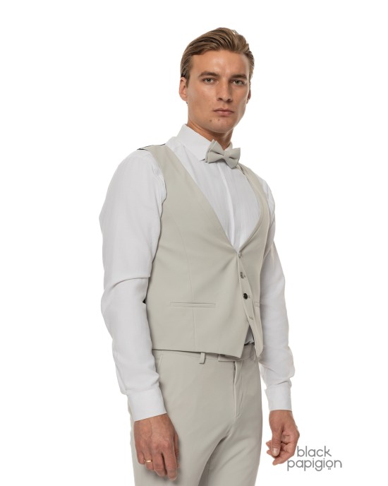 Κοστούμι 19V69 Italia Versace Abbigliamento Smoking Strech γκρι SLIM FIT