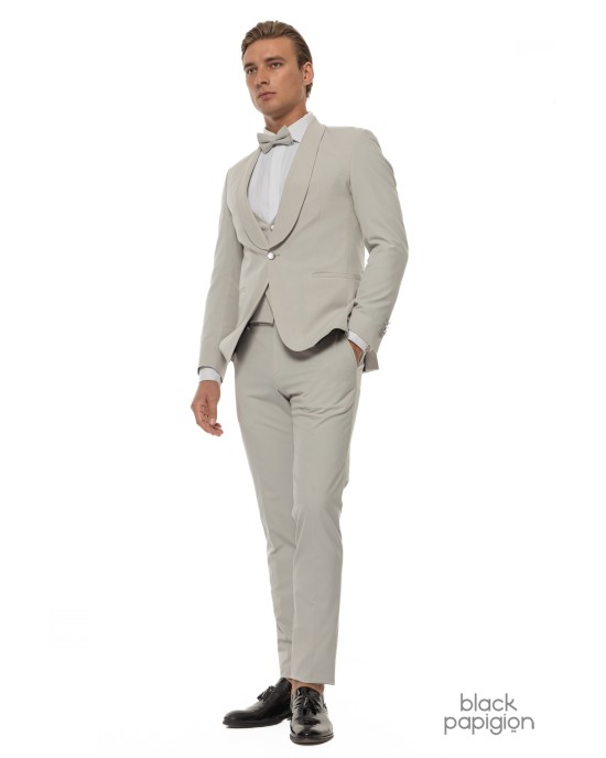 Κοστούμι 19V69 Italia Versace Abbigliamento Smoking Strech γκρι SLIM FIT