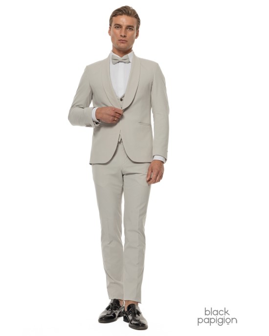 Κοστούμι 19V69 Italia Versace Abbigliamento Smoking Strech γκρι SLIM FIT