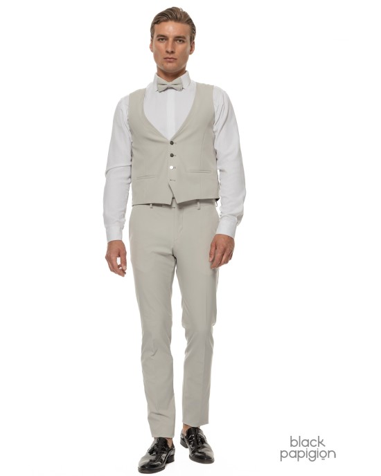 Κοστούμι 19V69 Italia Versace Abbigliamento Smoking Strech γκρι SLIM FIT