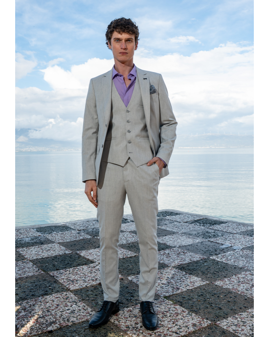 Κοστούμι Black Papigion Treviso Wool γκρι SLIM FIT