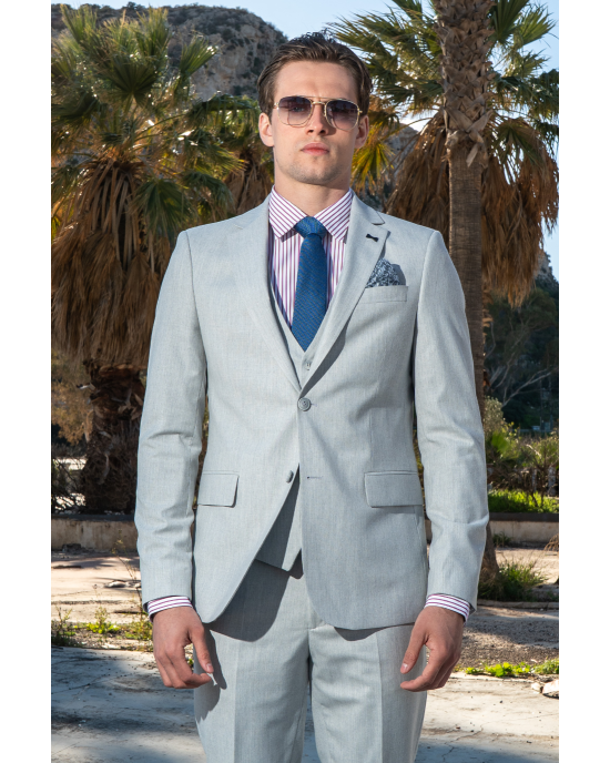 Κοστούμι Black Papigion Treviso Wool γκρι SLIM FIT