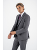 Κοστούμι Black Papigion Louka γκρι SLIM FIT