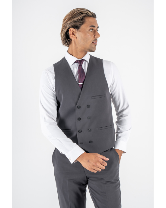 Κοστούμι Black Papigion Louka γκρι SLIM FIT