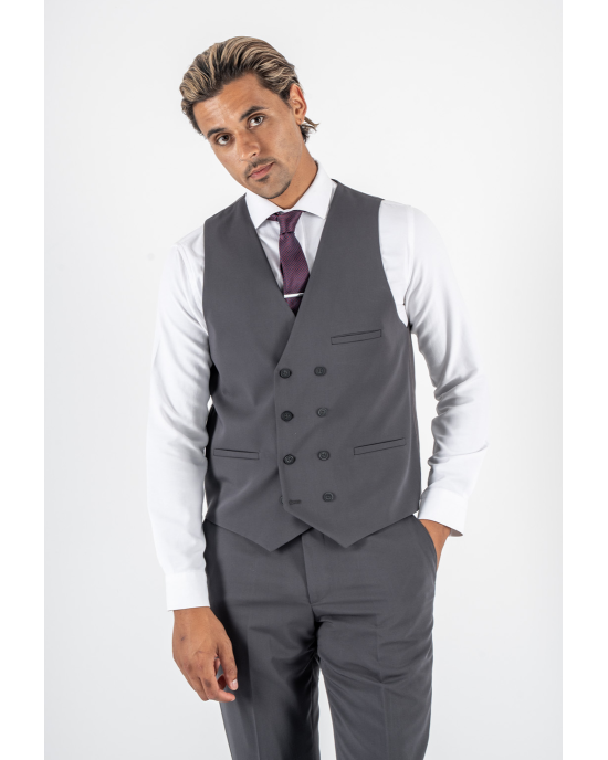Κοστούμι Black Papigion Louka γκρι SLIM FIT