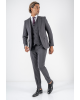 Κοστούμι Black Papigion Louka γκρι SLIM FIT