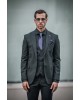 Κοστούμι Dezign μαύρο με άσπρη ρίγα SLIM FIT