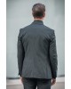Κοστούμι Dezign μαύρο με άσπρη ρίγα SLIM FIT