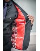 Κοστούμι Dezign μαύρο με άσπρη ρίγα SLIM FIT