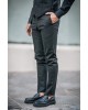 Κοστούμι Dezign μαύρο με άσπρη ρίγα SLIM FIT