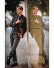Κοστούμι Dezign μαύρο με άσπρη ρίγα SLIM FIT