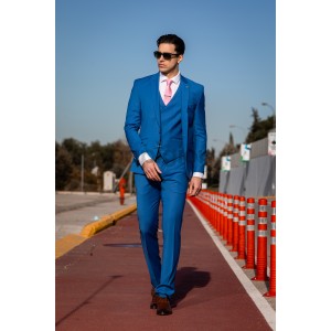 Κοστούμι 19V69 Italia Versace Abbigliamento Seta γαλάζιο