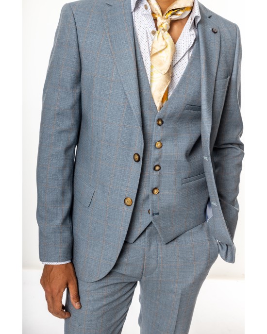 Κοστούμι Vittorio Riviera  γαλάζιο SLIM FIT
