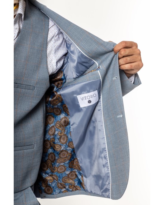 Κοστούμι Vittorio Riviera  γαλάζιο SLIM FIT