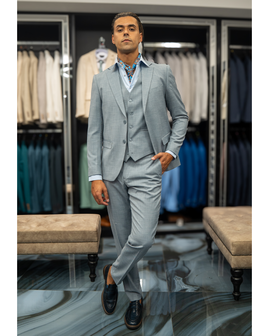 Κοστούμι Artisti Italiani γαλάζιο SLIM FIT