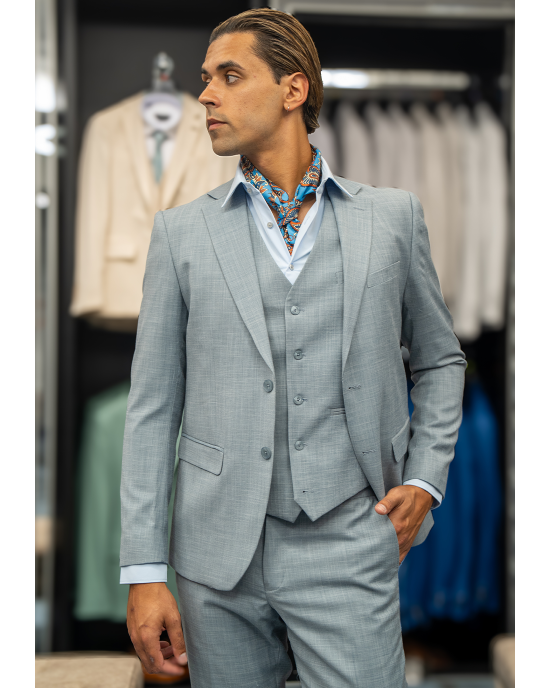 Κοστούμι Artisti Italiani γαλάζιο SLIM FIT